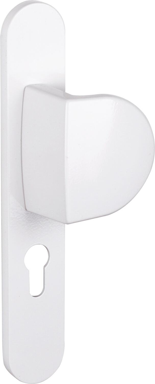Poignée de porte extérieure palière Coline entraxe 195 blanc alu  - INVENTIV