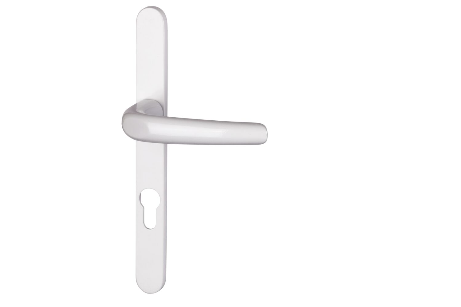 Poignée de porte extérieure étroite Coline entraxe 195 blanc alu - INVENTIV