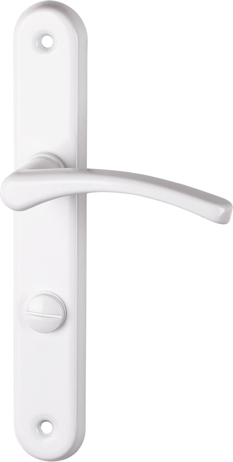 Poignée de porte Poly entraxe 195 condamnation blanc alu  - INVENTIV
