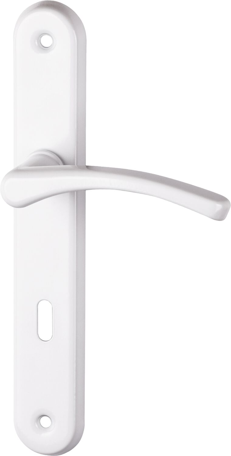 Poignée de porte Poly entraxe 195 clé blanc alu  - INVENTIV