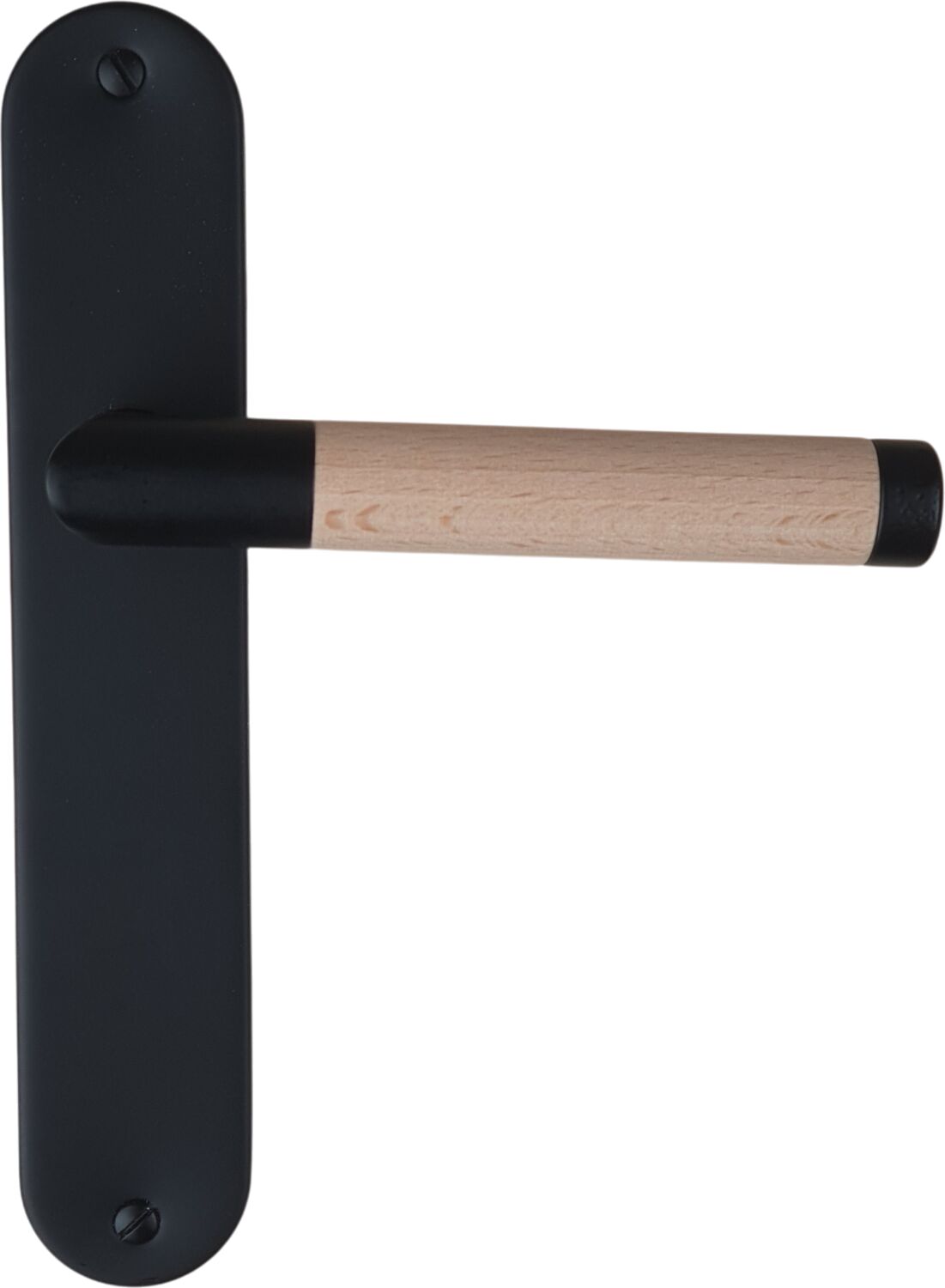 Poignée de porte Ruby entraxe 195 bec de cane noir bois  - INVENTIV