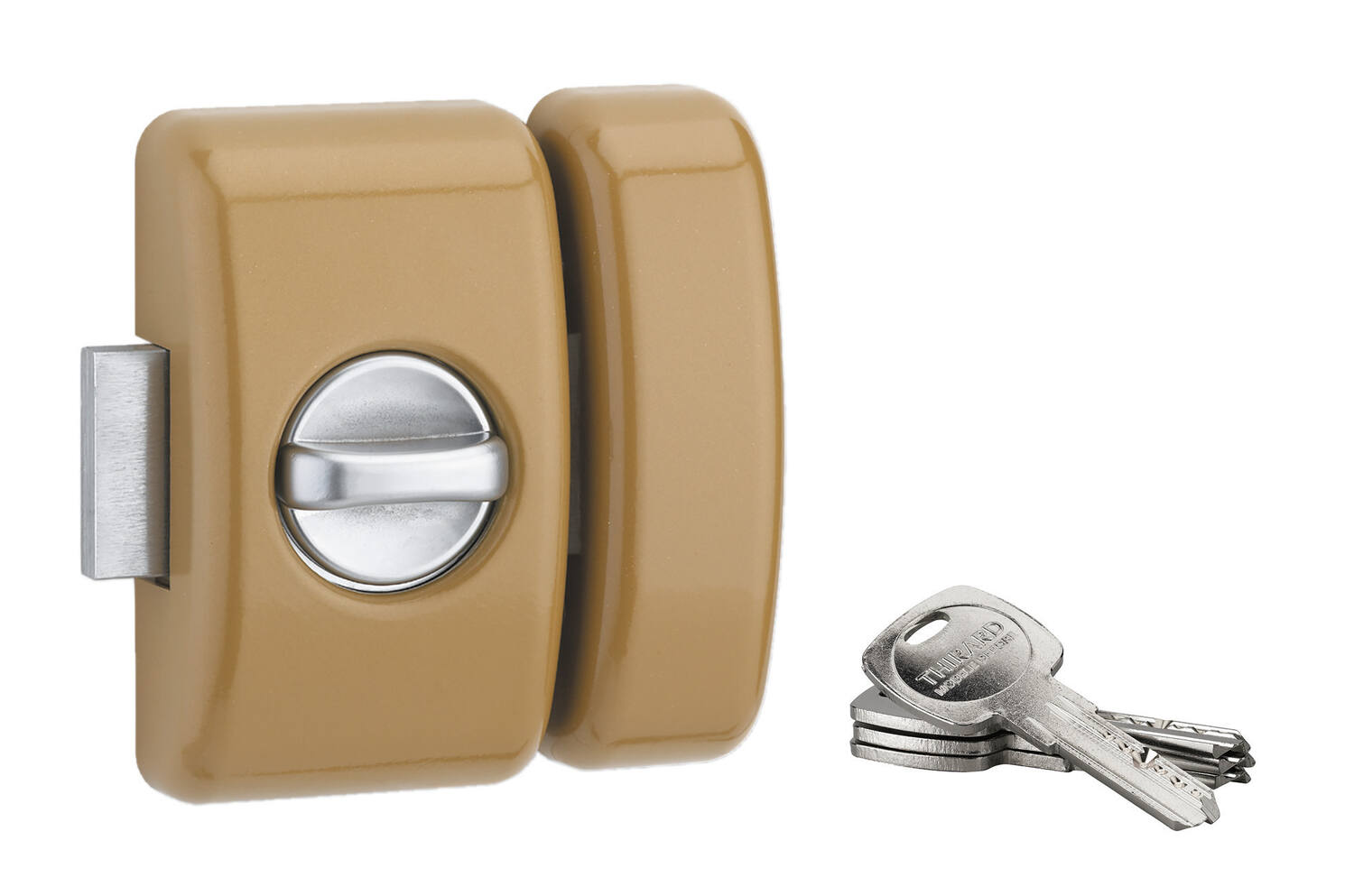Verrou de porte universel doré + 3 clés - INVENTIV