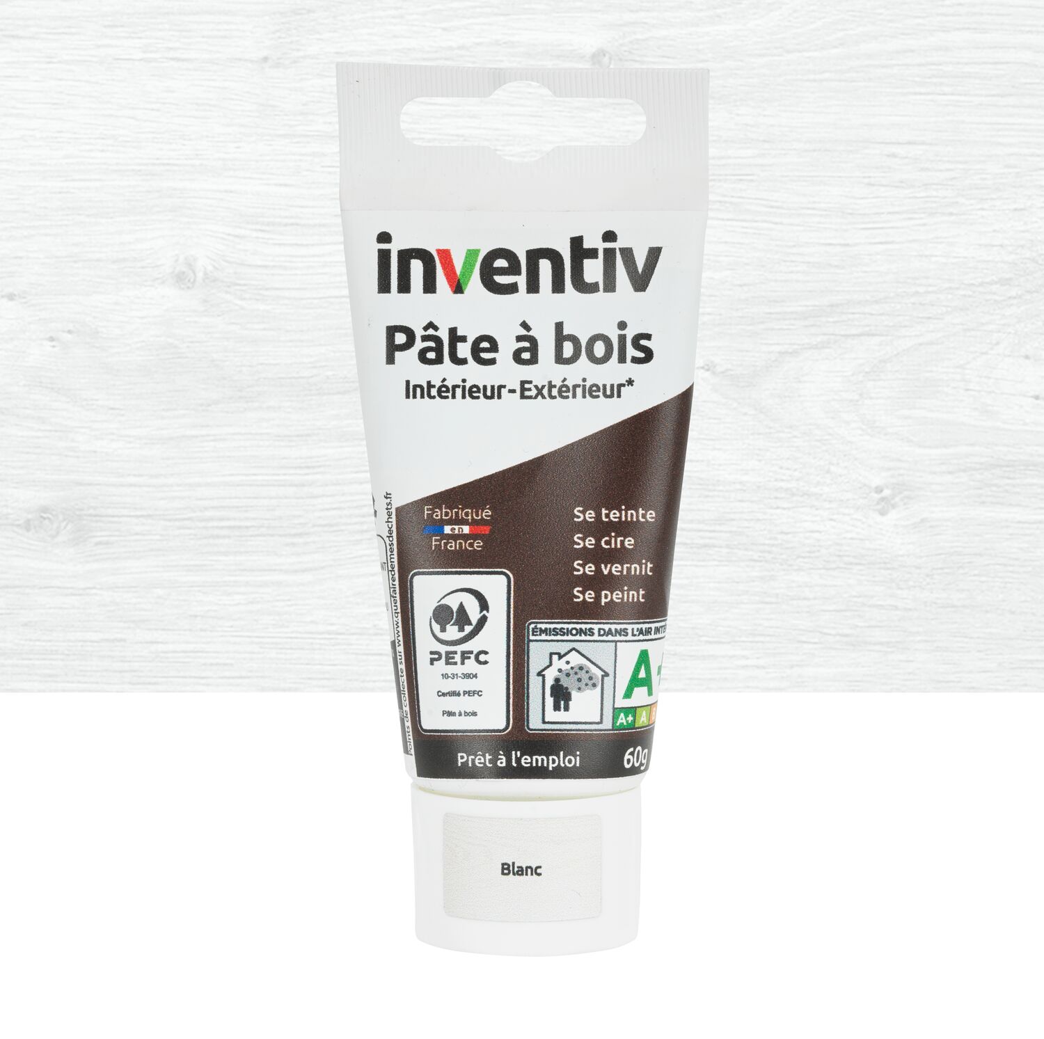 Pâte à bois blanc 60gr - INVENTIV