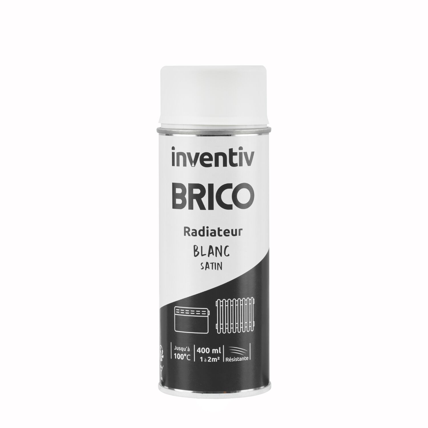 Peinture aérosol Radiateur Blanc Satin 400ml - INVENTIV