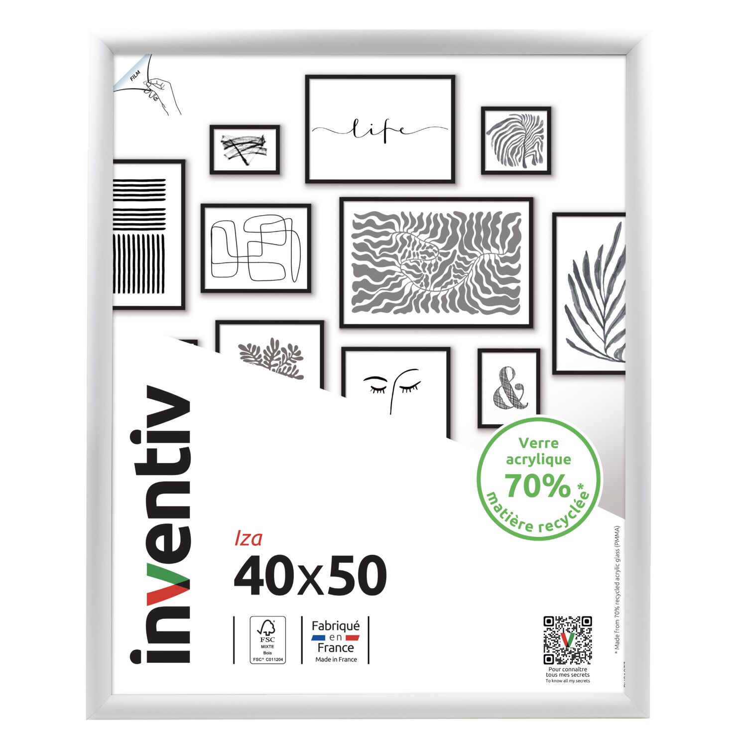 Cadre photo Iza noir 40x50cm - INVENTIV