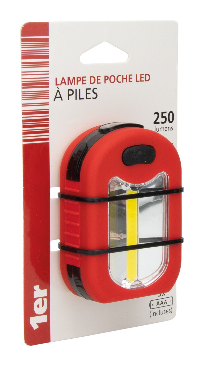 Lampe de poche LED + COB à piles 250 lumens - 1ER