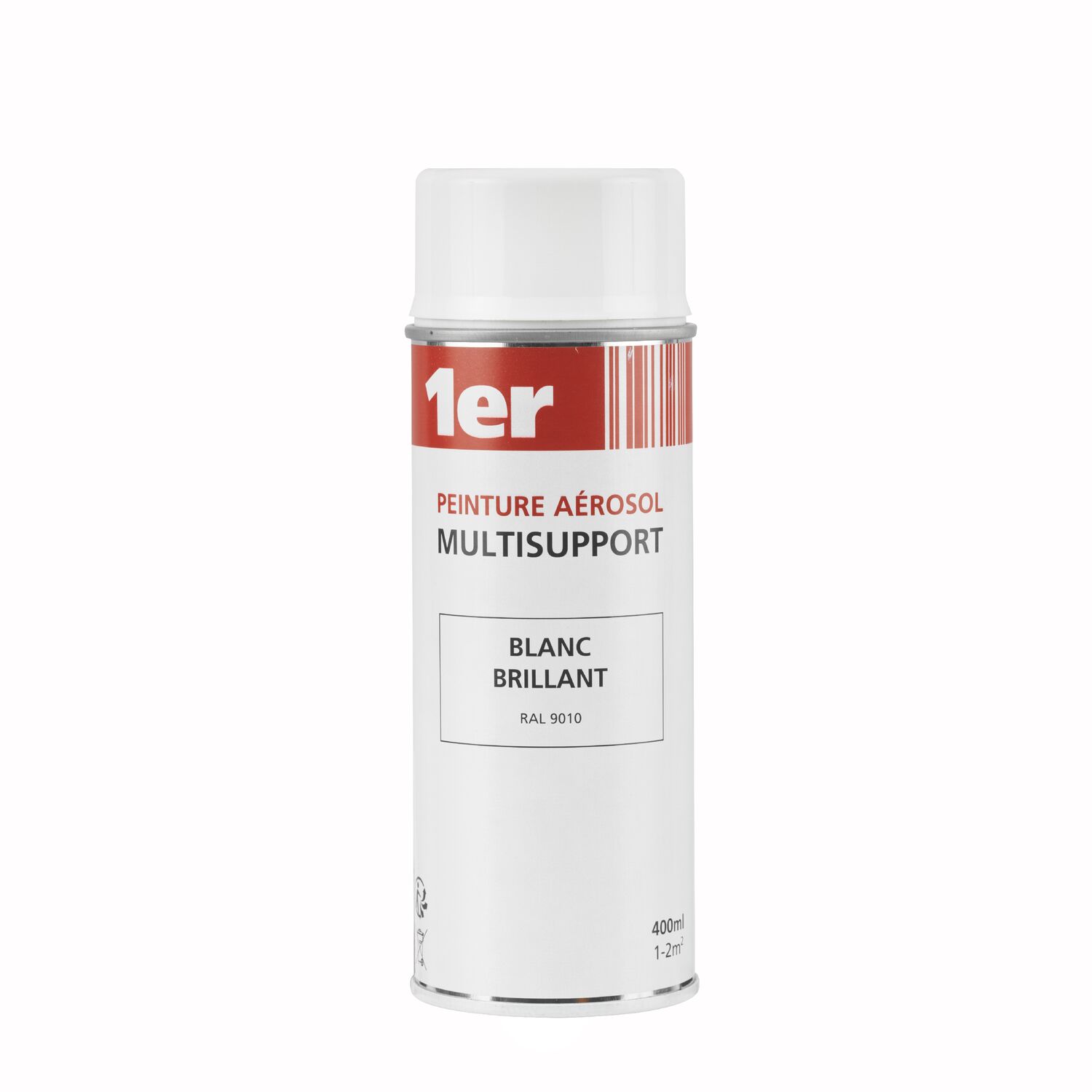 Peinture aérosol Multisupports blanc brillant 400ml - 1ER