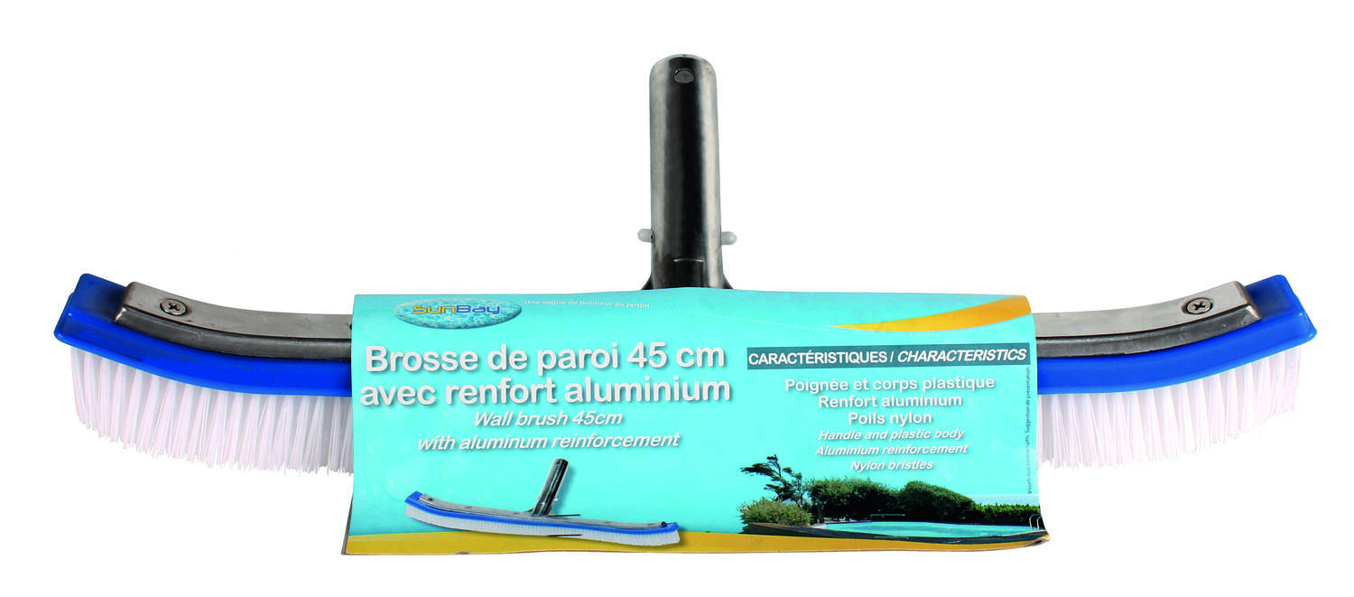 Tête de balai avec brosse pour paroi piscine Professionnelle 45cm - GRE