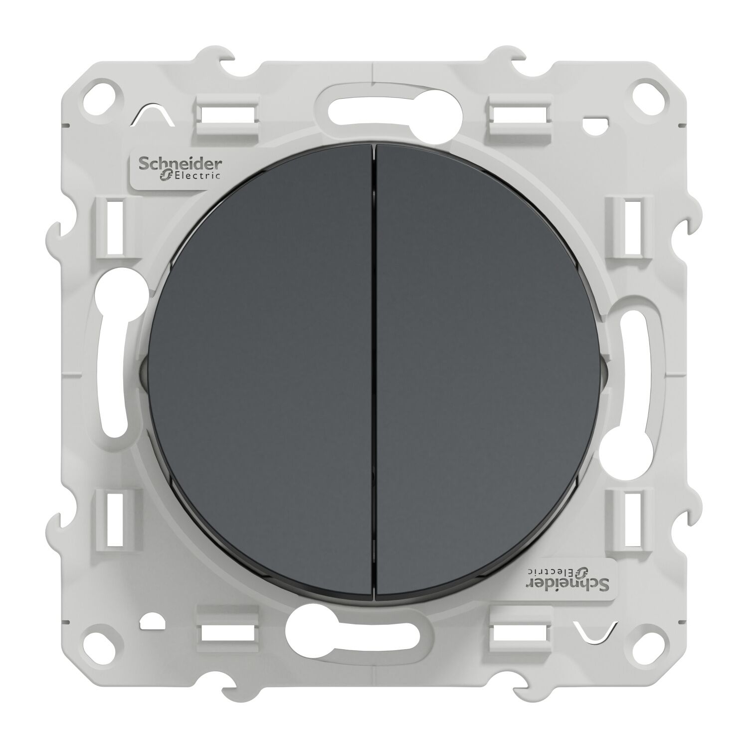 Interrupteur va-et-vient et poussoir Odace anthracite - SCHNEIDER ELECTRIC