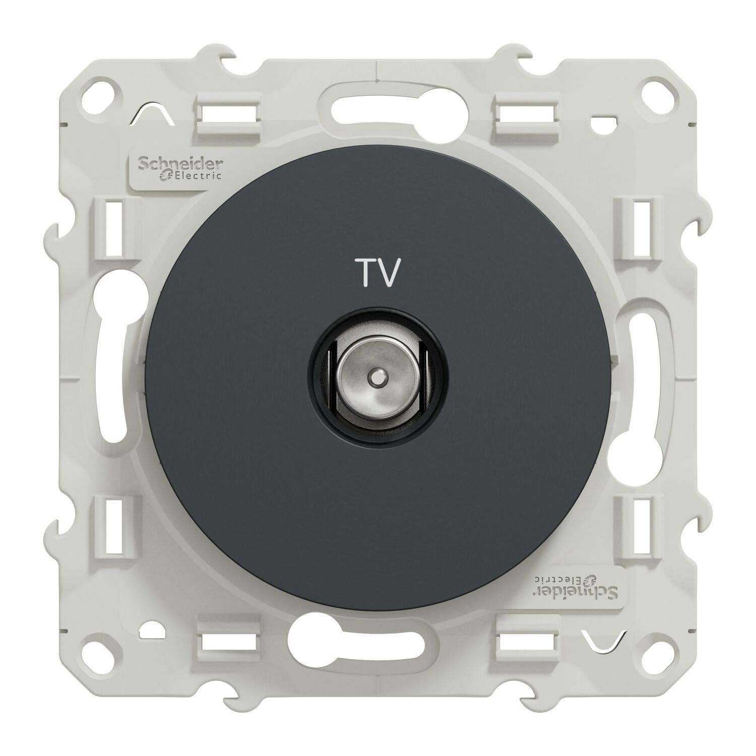 Prise tv à assembler Odace gris anthracite - SCHNEIDER ELECTRIC