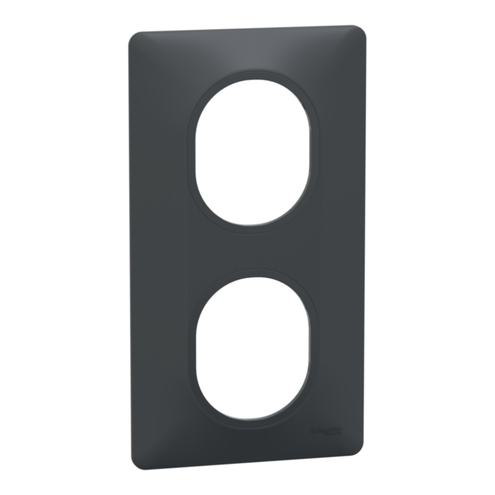 Plaque double verticale Ovalis gris anthracite - SCHNEIDER ELECTRIC