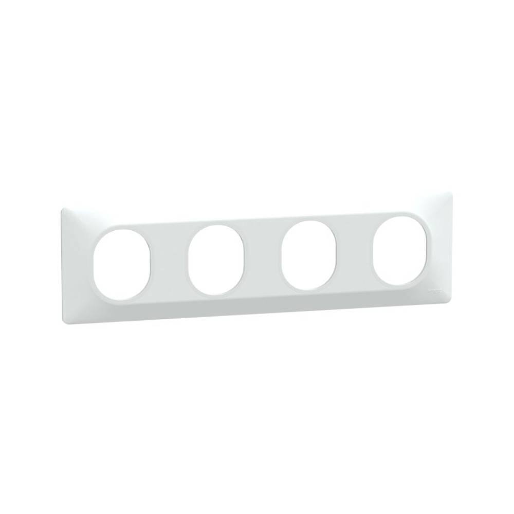 Plaque quadruple horizontale Ovalis blanc - SCHNEIDER ELECTRIC