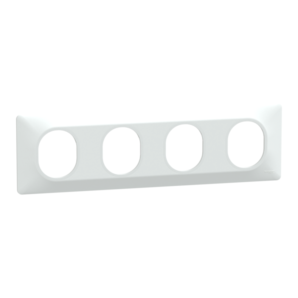 Plaque quadruple horizontale Ovalis blanc - SCHNEIDER ELECTRIC