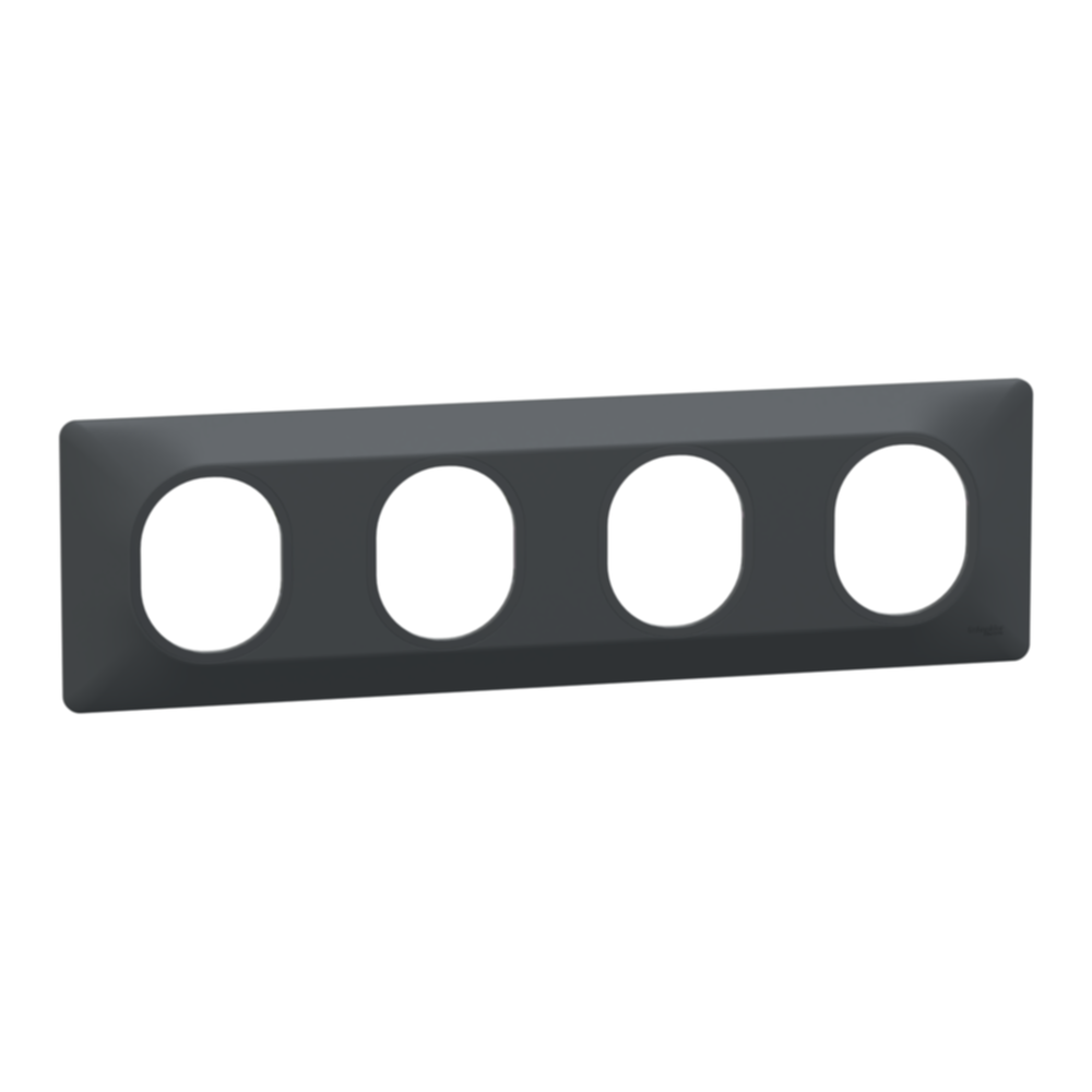 Plaque quadruple horizontale Ovalis gris anthracite - SCHNEIDER ELECTRIC