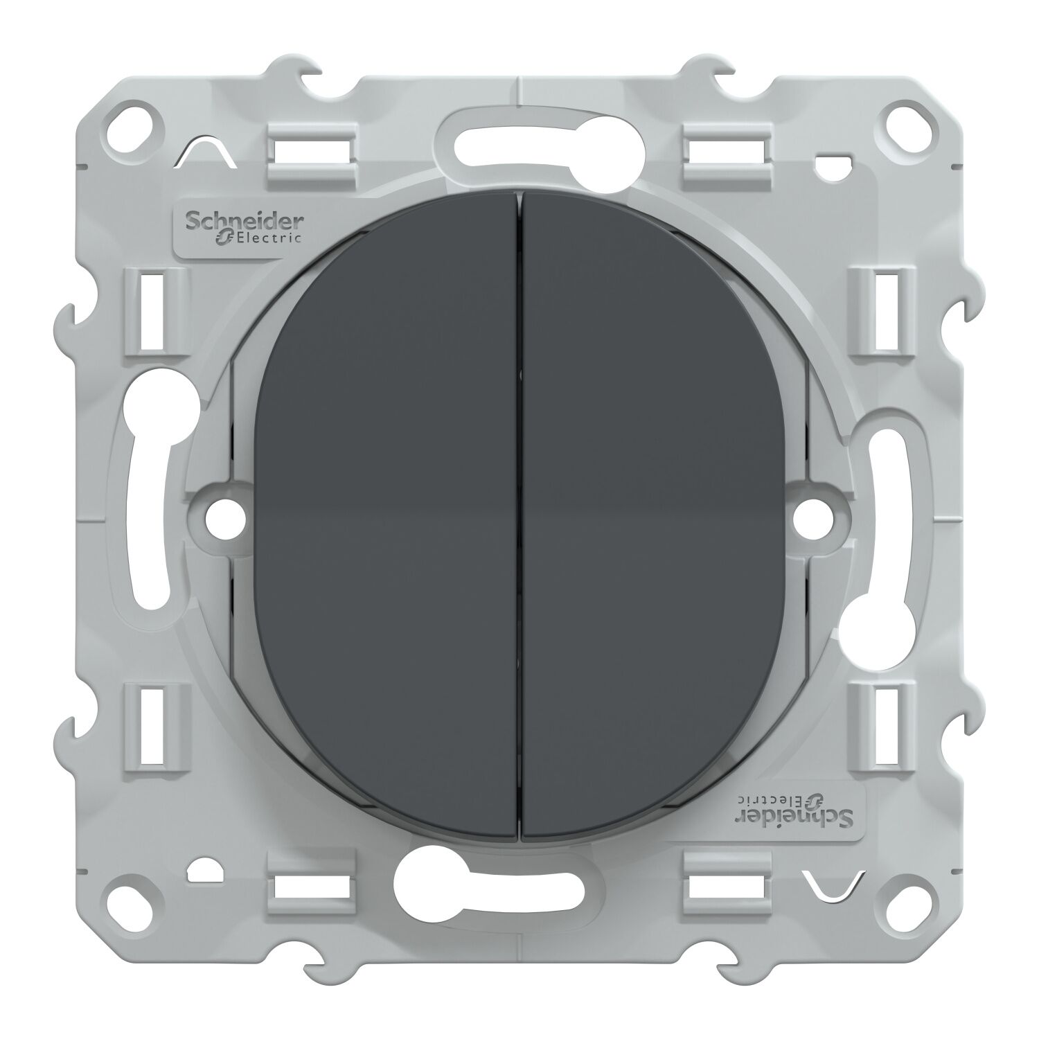 Double interrupteur à assembler Ovalis anthracite - SCHNEIDER ELECTRIC