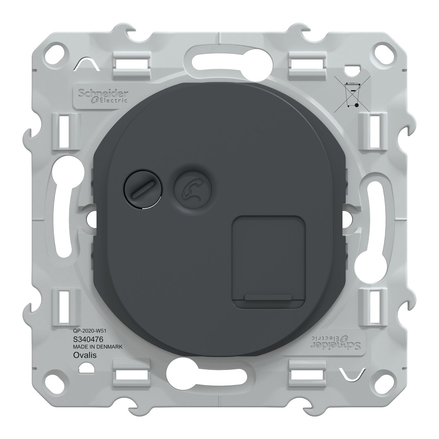 Prise rj45 à assembler Ovalis anthracite - SCHNEIDER ELECTRIC