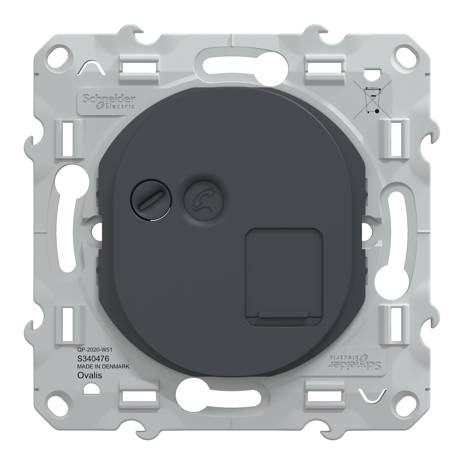 Prise rj45 à assembler Ovalis anthracite - SCHNEIDER ELECTRIC