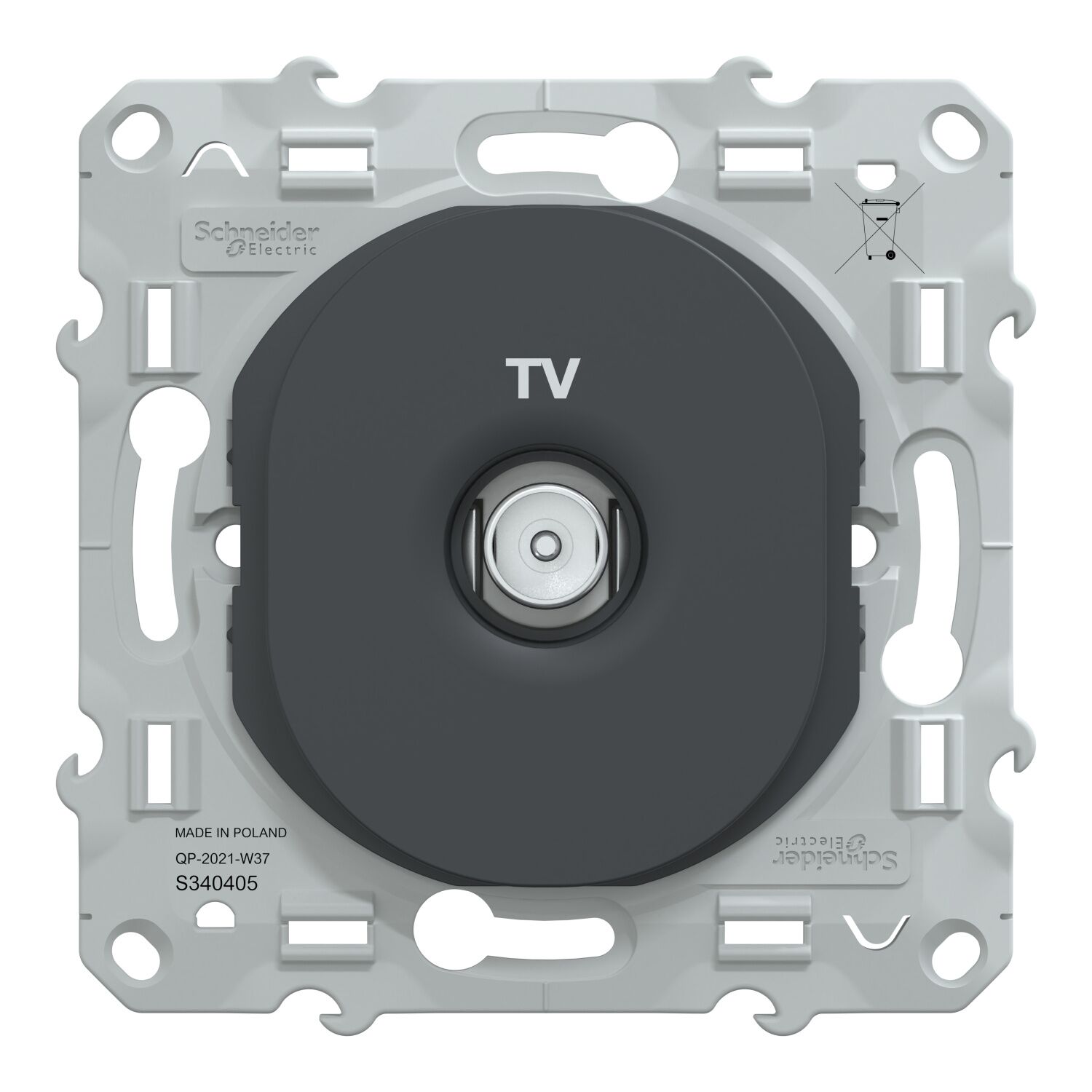 Prise tv à assembler Ovalis anthracite - SCHNEIDER ELECTRIC