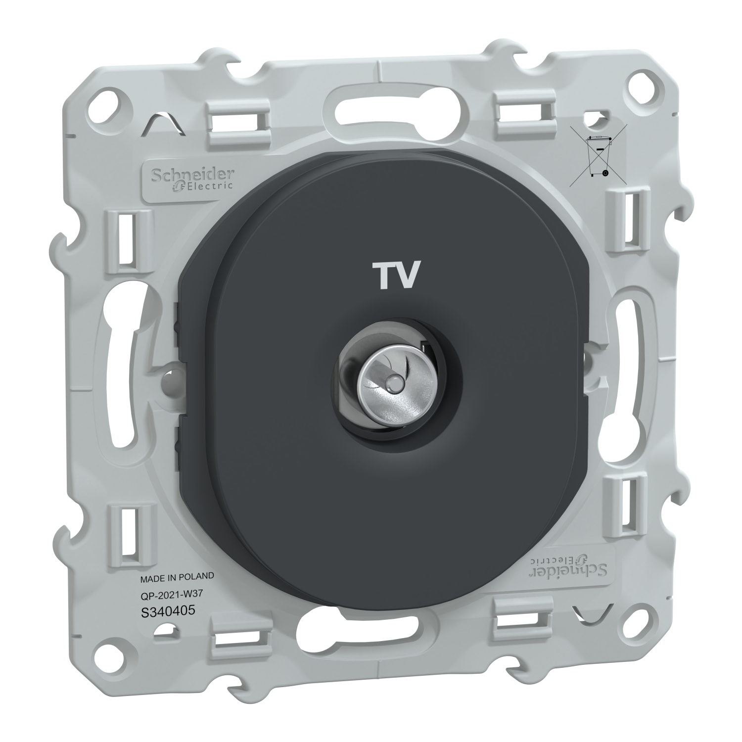 Prise tv à assembler Ovalis anthracite - SCHNEIDER ELECTRIC