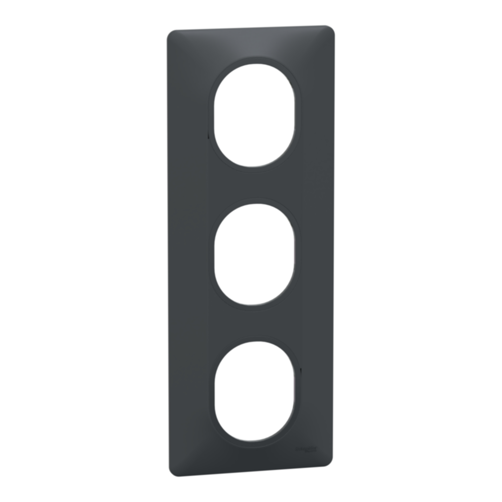 Plaque triple verticale Ovalis gris anthracite - SCHNEIDER ELECTRIC