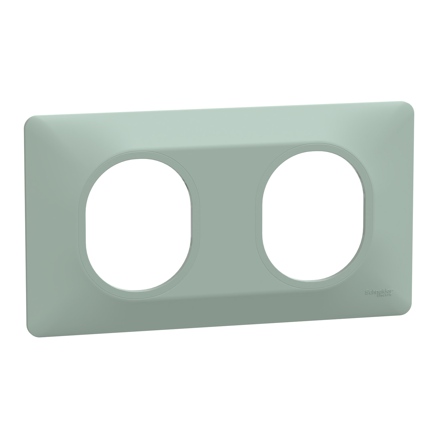 Plaque double Ovalis sauge - SCHNEIDER ELECTRIC