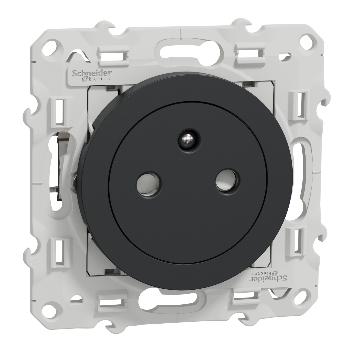Prise avec terre affleurante avec griffes Odace anthracite - SCHNEIDER ELECTRIC