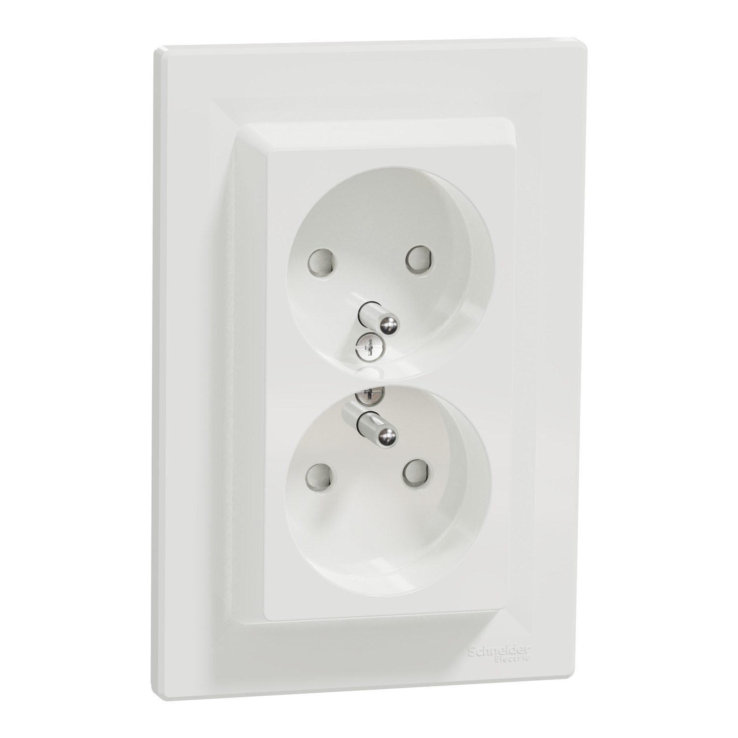 Double prise avec terre Asfora blanc - SCHNEIDER ELECTRIC