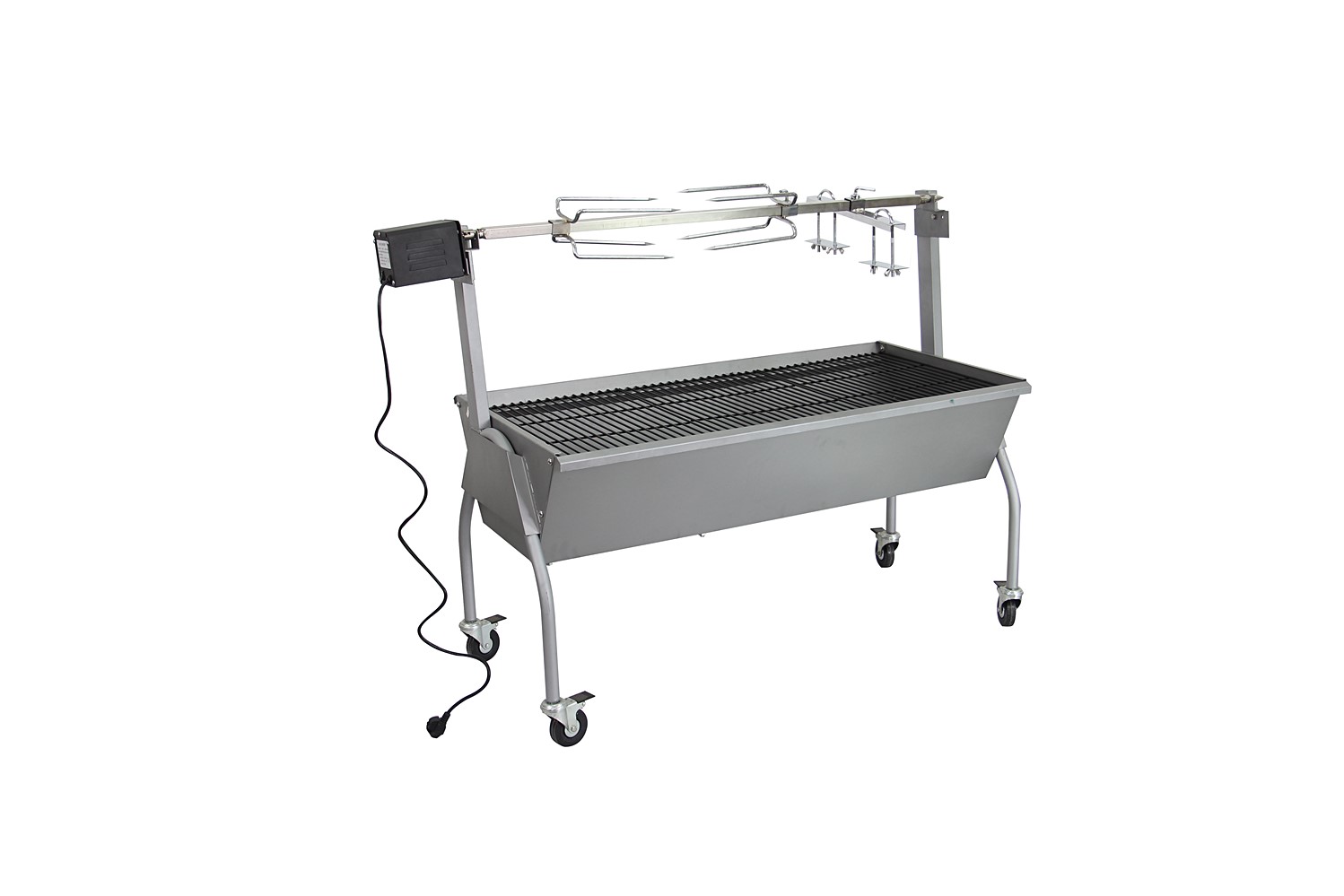 Barbecue à charbon tournebroche XXL - SILVER STYLE