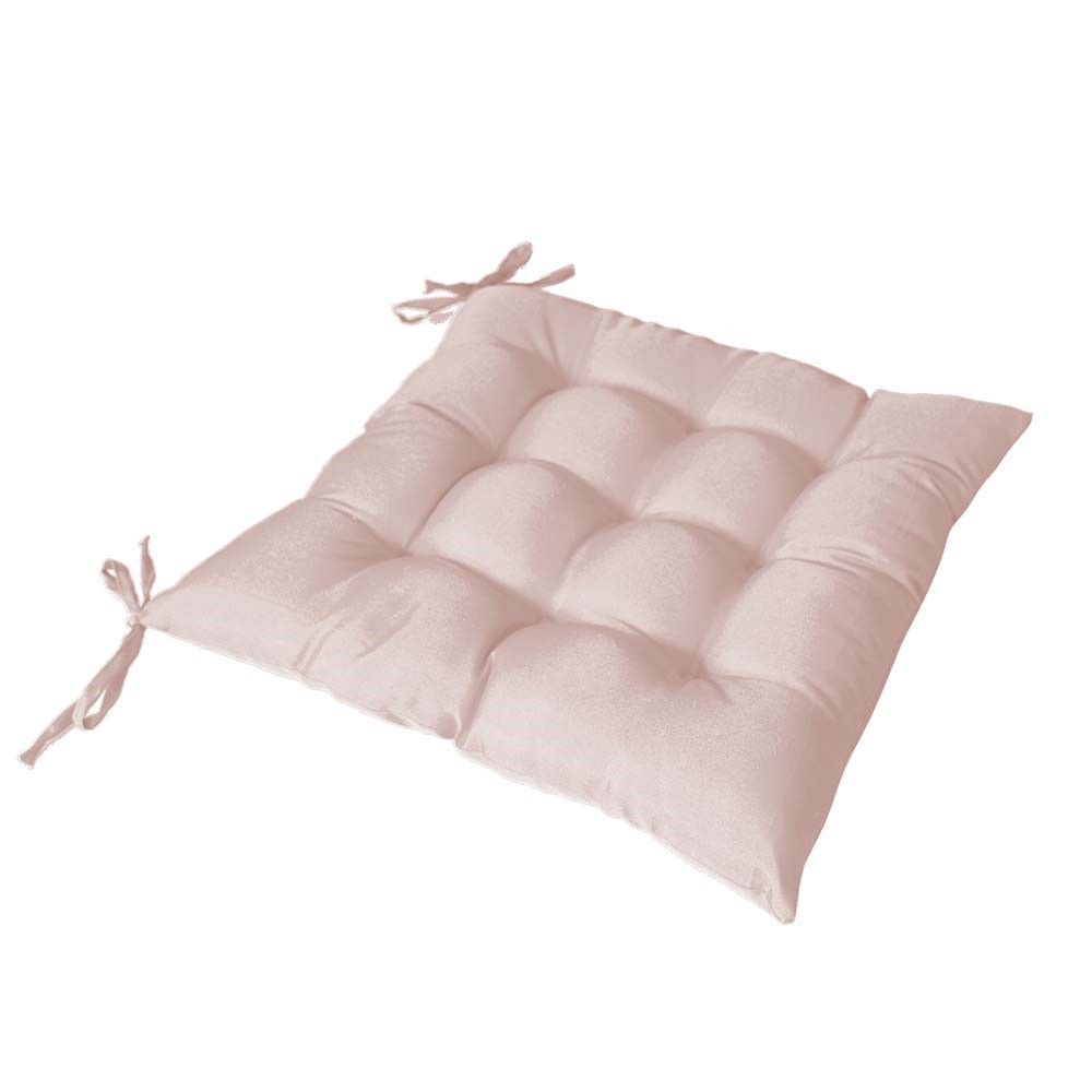 Galette de chaise piquée 16 points 38x38x3cm vieux rose