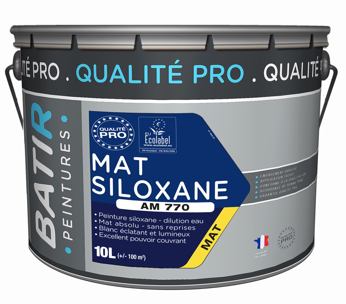 Peinture mat siloxane am770 10 l blanc