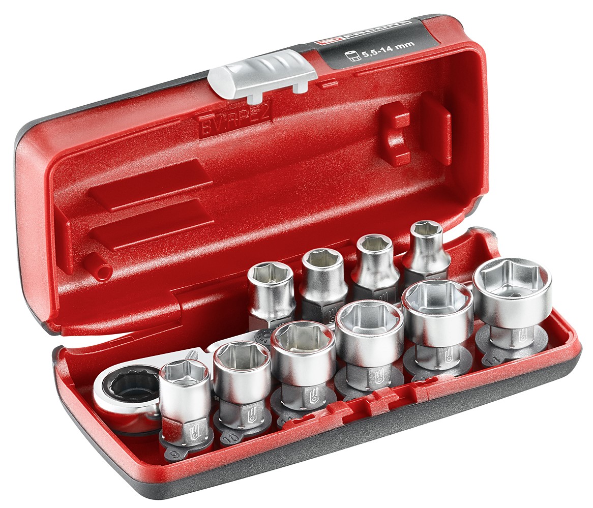 COFFRET DOUILLES HEXAGONALES 1/4' 6PANS METRIQUE – 11 PIECES