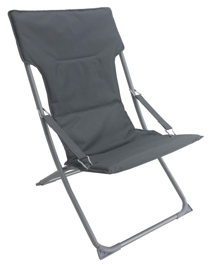 Fauteuil de jardin métal pliant Smoothie toile coton Galet