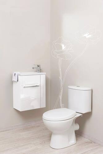 Lave-mains Compact Sam 40cm Blanc Laqué Livré en Kit