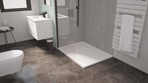 Receveur de douche à poser Spirit 3 Découpable 90x120x3cm Résine Blanc - ONDEE
