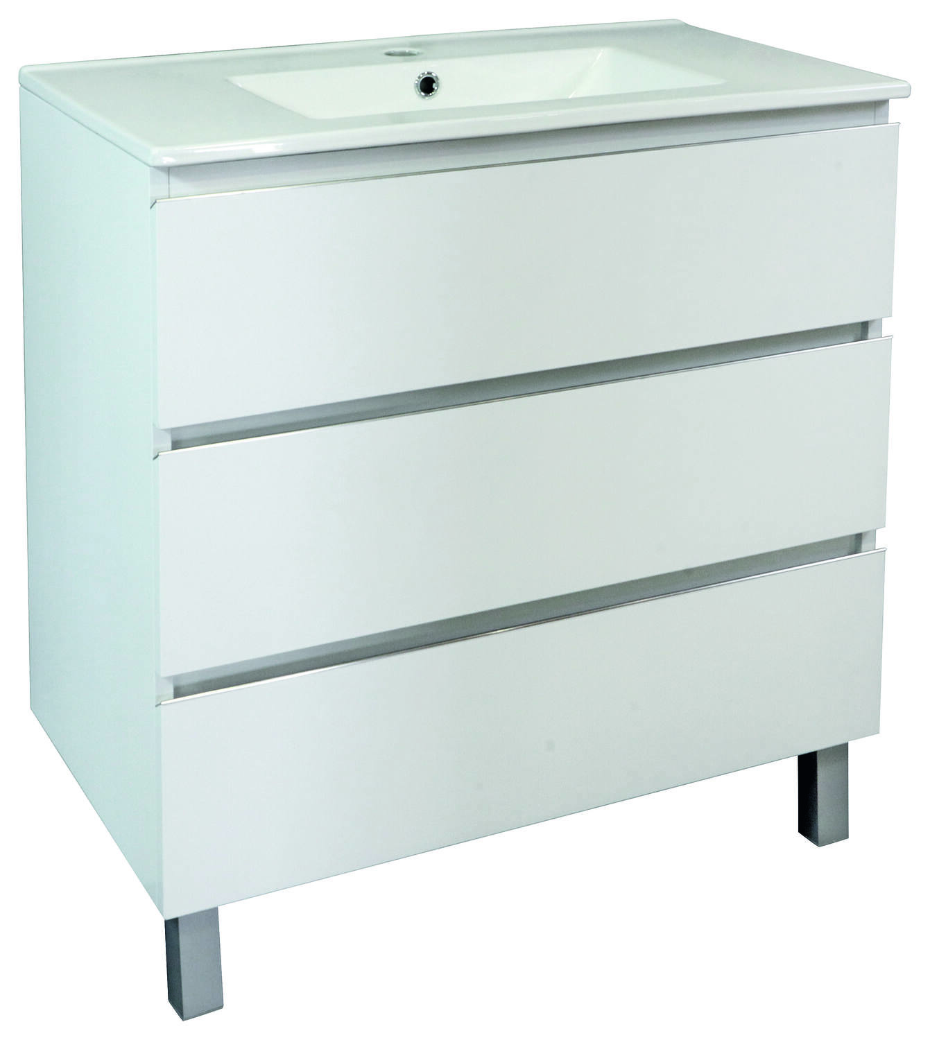Meuble salle de bain Trendy 3 tiroirs 81,5x46,5x68cm blanc mat