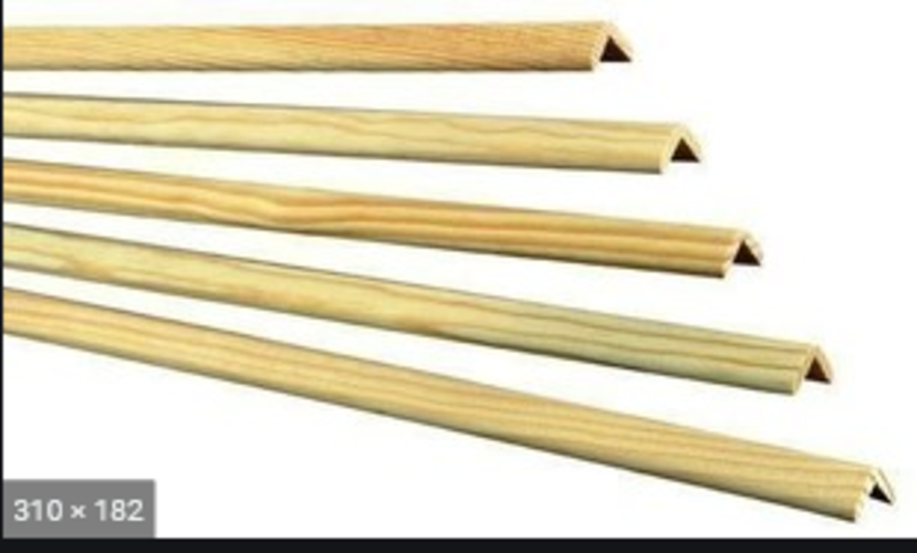 Baguette d'angle à fixer Bois Brut 1,9x1,9cmx2,4m