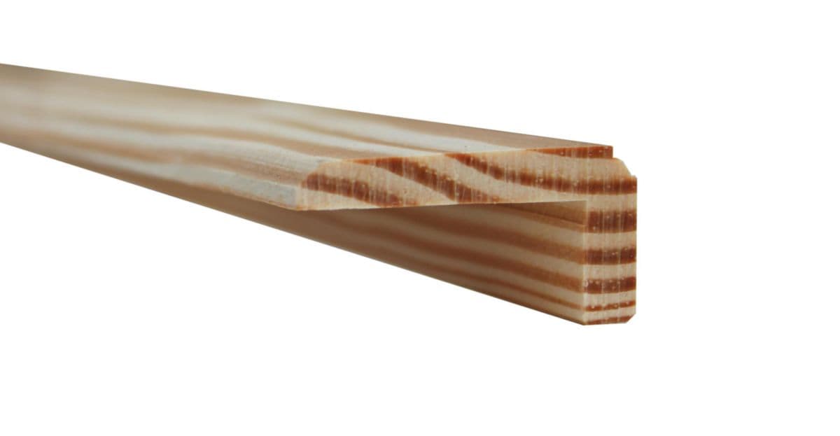 Baguette d'angle à fixer Bois Brut 2,2x3,5cmx2,4m