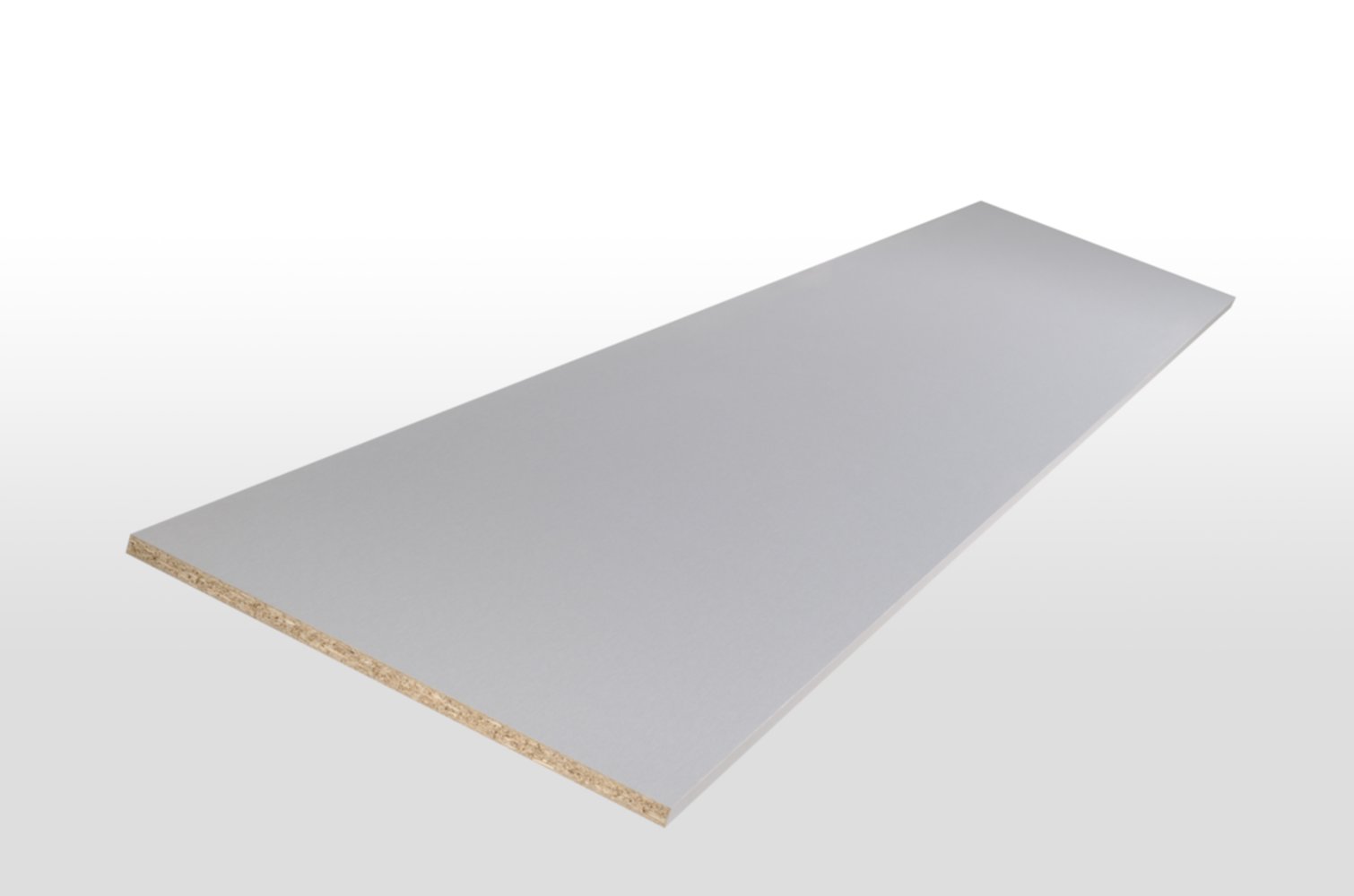 Tablette mélaminée alu platine 250x40x1,8cm
