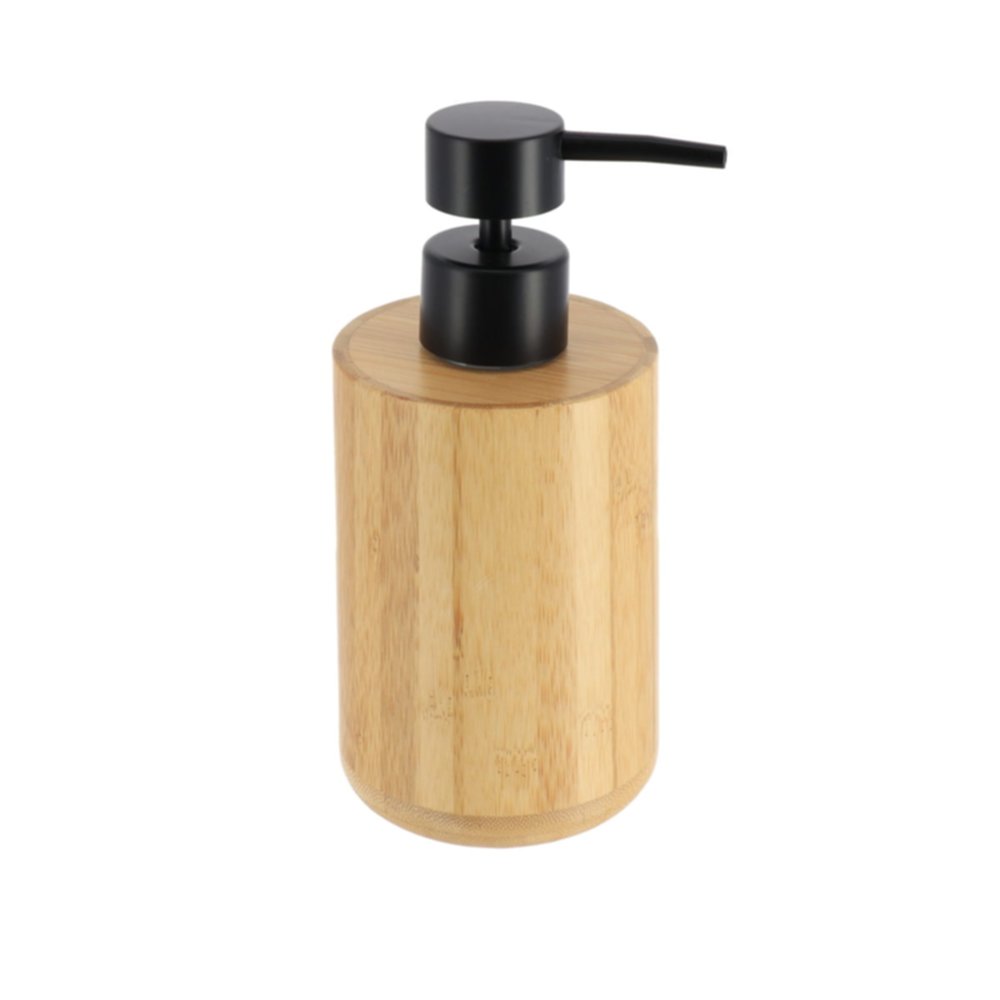 Distributeur bambou rond pompe noire 200 mL - TENDANCE