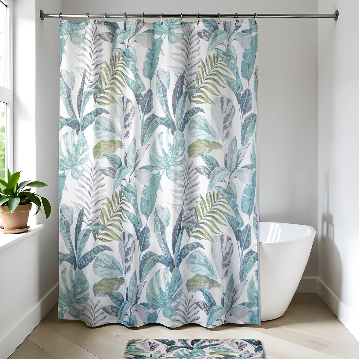 Rideau douche polyester 180 x 200 cm Jardin d'hiver - TENDANCE