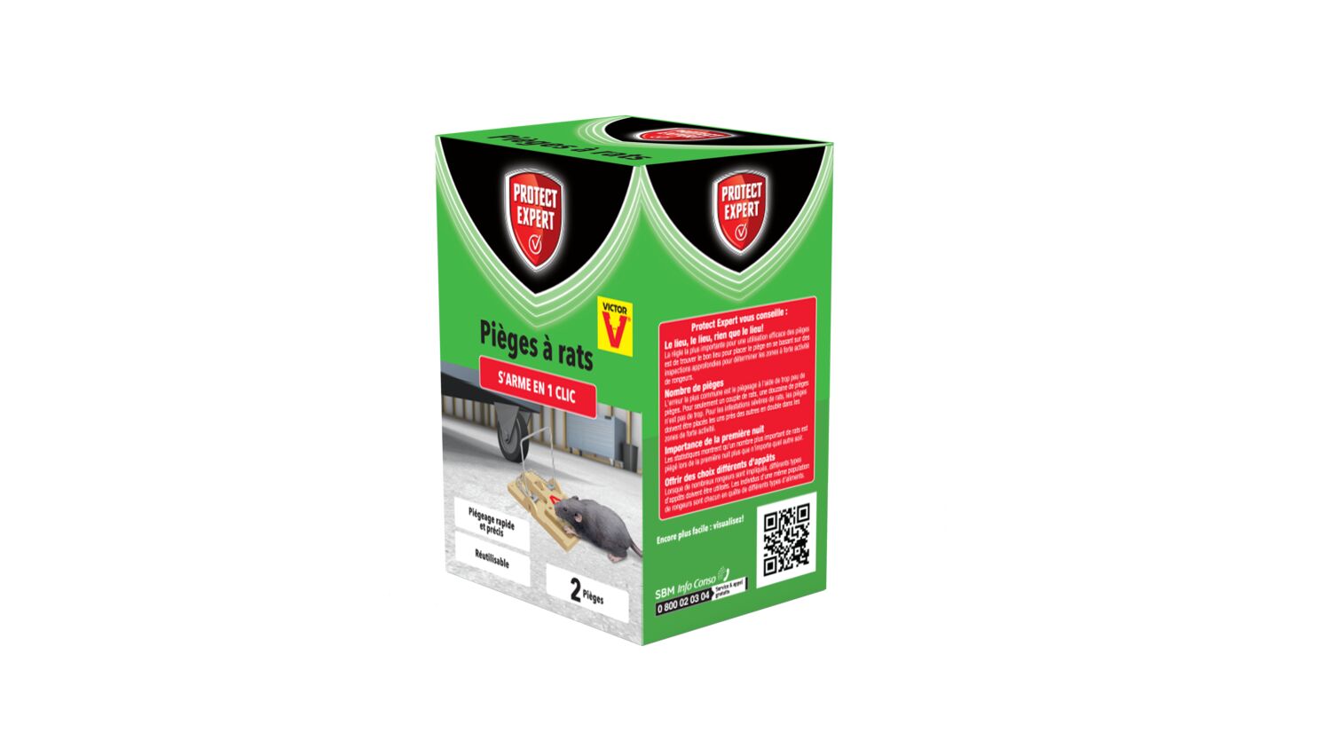 2 pièges à rats plastiques - PROTECT EXPERT