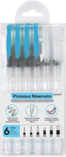Set de 6 pinceaux réservoirs aquarelle - AMT