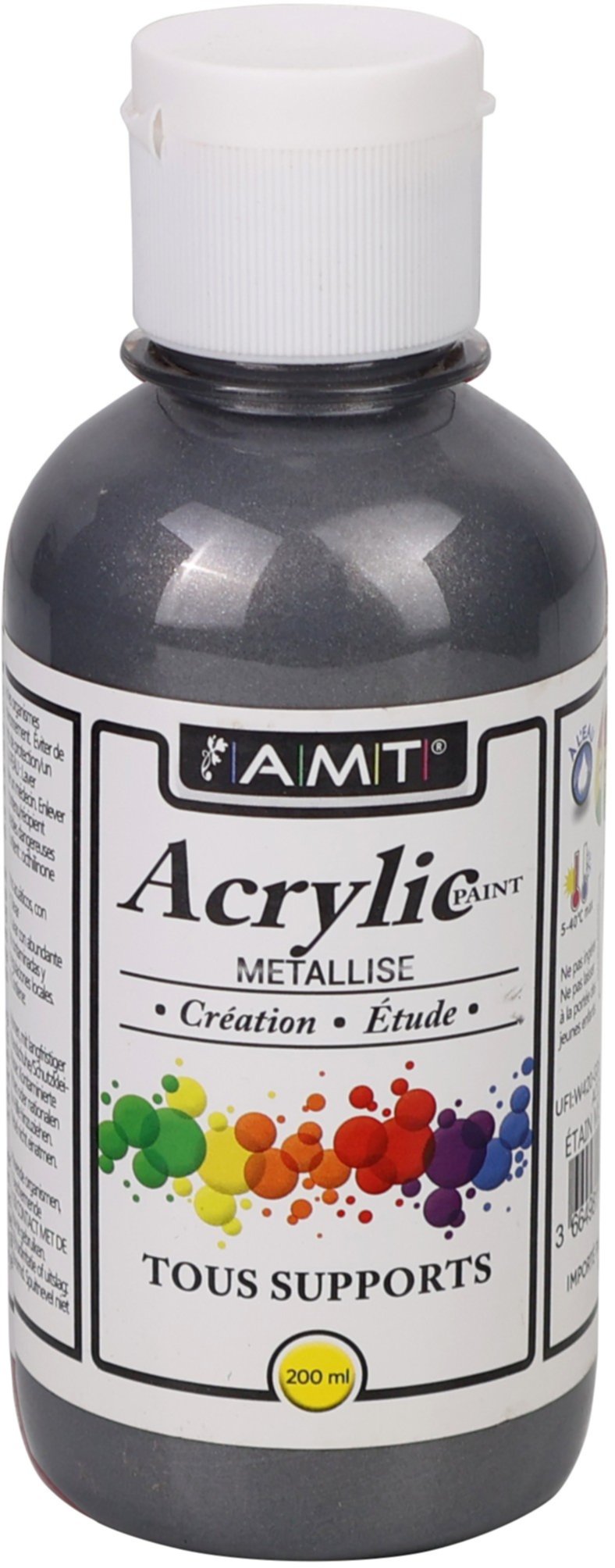 Peinture acrylique éducative 200 mL étain métallisé - FEVICRYL