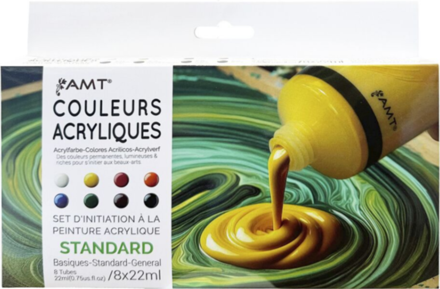 Set d'initiation peinture acrylique basic 8 x 22  mL - AMT 