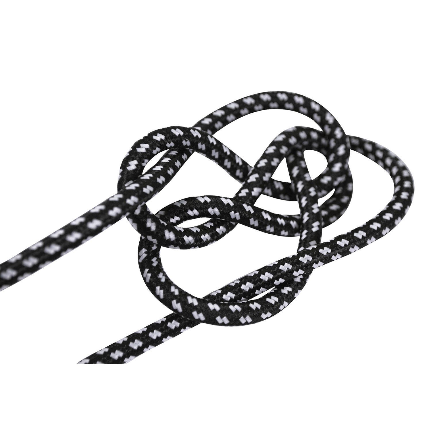 Câble électrique rond tissu noir&blanc 3m - TIBELEC