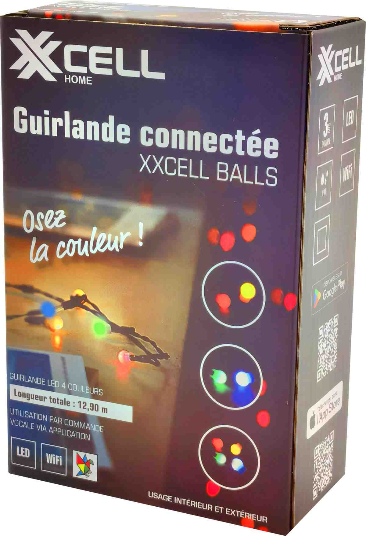 Guirlande boule 100 led 4 couleurs IP44
