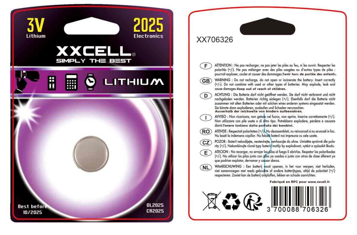 Pile cr2025 (3v) blister x1