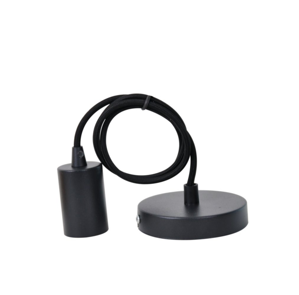 Cordon vintage mat noir 1m e27 sans bague abat jour