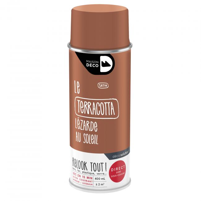 Peinture aérosol Relook Tout satin terracotta - MAISON DECO
