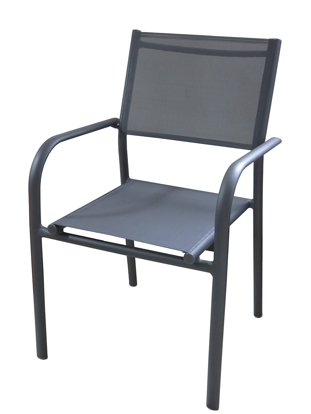 Fauteuil de jardin aluminium et toile Duca gris - PROLOISIRS